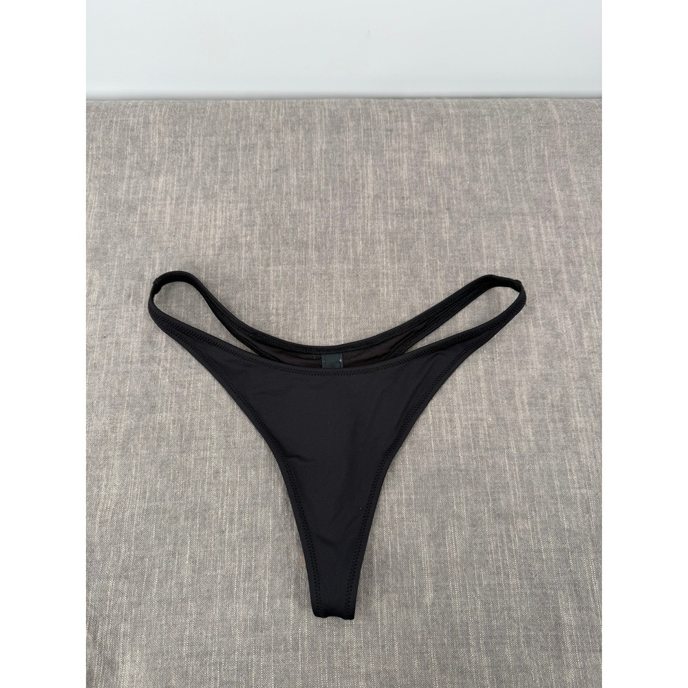 SKIMS Recycled Swim Thong Bikini Bottom Onyx Black Size S Small NWT